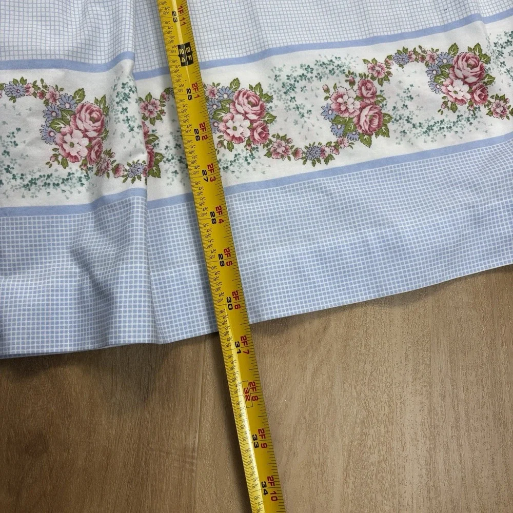 VTG Bechamel Size 10 Skirt Blue Checkered and Floral Cottagecore Pockets Japan‎